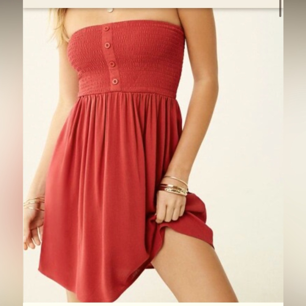 Forever 21 Smocked Strapless Dress